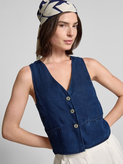 MANGO Weste mit Leistentaschen Modell 'CRETA' Jeansblau 3