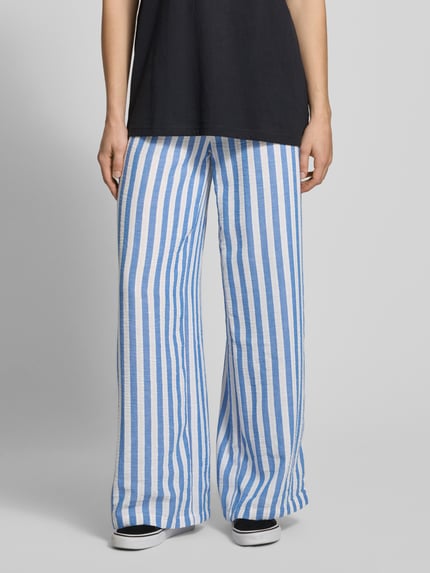 REVIEW Wide leg broek met tunnelkoord Bleu - 4
