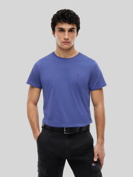 Tommy Jeans Regular Fit T-Shirt aus reiner Baumwolle Rauchblau 4