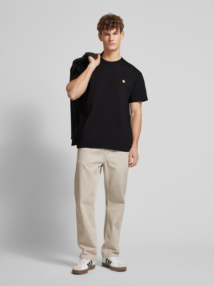 Carhartt Work In Progress T-shirt met labelstitching Zwart - 1