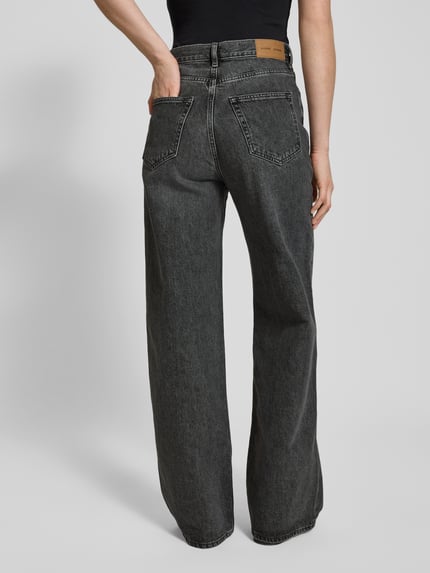 Samsøe Samsøe Wide leg jeans in 5-pocketmodel, model 'REBECCA' Antraciet - 5