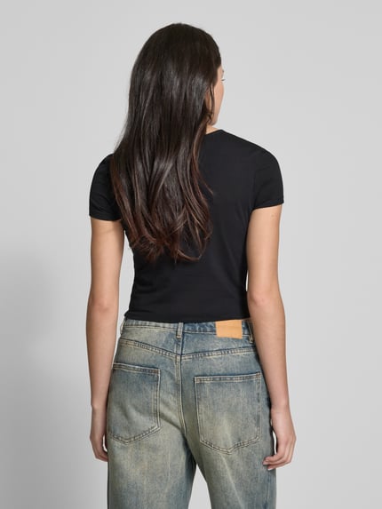 REVIEW T-Shirt mit Label-Stitching Black 5