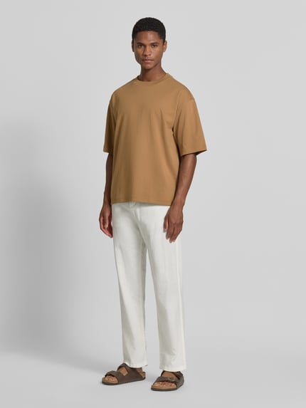 Jake*s Studio Men relaxed fit T-shirt met ronde hals Hazelnoot - 1