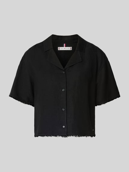 Tommy Hilfiger boxy fit linnen blouse met viscose BLACK - 2