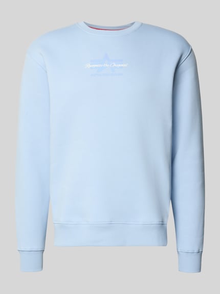 Alpha Industries Bluza z logo i okrągłym dekoltem Jasnoniebieski 2