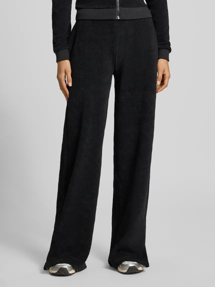 GUESS Activewear wide leg sweatpants met logomotief model 'LAUDOMIA' Zwart - 4
