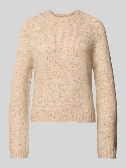 VERO MODA Regular fit gebreide pullover met wol, model 'INGRID' Zand gemêleerd - 2