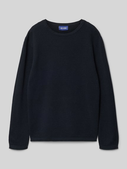 ONLY & SONS Regular Fit Strickpullover aus reiner Baumwolle Modell 'PANTER' Marine 1