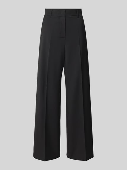 Szerokie spodnie o luźnym kroju z czystej żywej wełny model ‘VISIVO’ Shop The Look MANNEQUINE