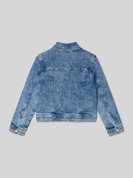 Productfoto, Regular Fit Jeansjacke aus Baumwoll-Lyocell-Mix van s.Oliver RED LABEL, effen blauwe denim met naden, lange mouwen, borstzakken