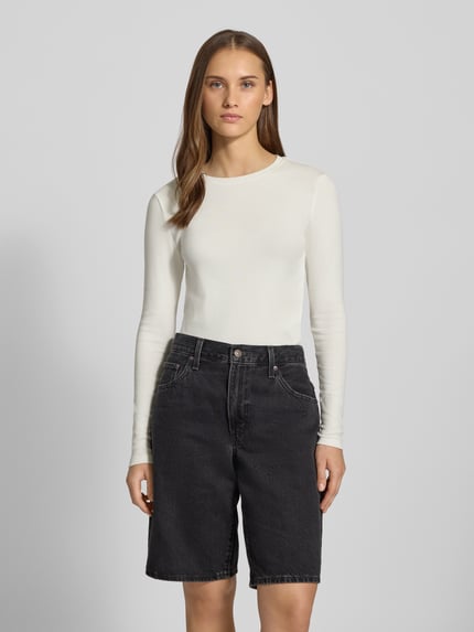 ONLY Slim fit longsleeve van katoenmengsel model 'RILEY' Offwhite - 4