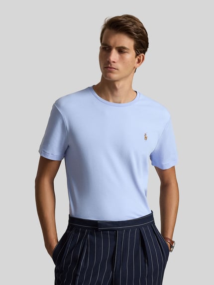 Polo Ralph Lauren regular fit T-shirt van puur katoen Lichtblauw - 4