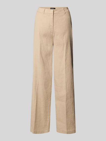 Broek van Linnenmix met Persplooien Model 'MIRA' Shop The Look MANNEQUINE