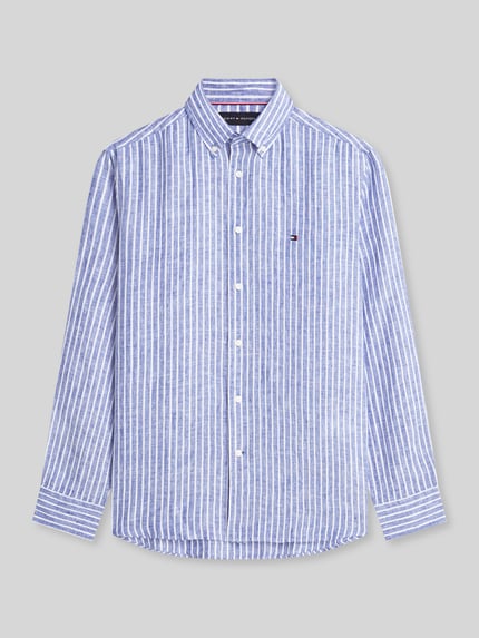 Tommy Hilfiger regular fit vrijetijdsoverhemd van puur linnen Marineblauw - 2