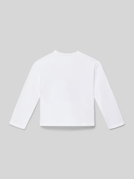 Productfoto, Longsleeve mit Motiv-Print und Rundhalsausschnitt van Mayoral, witte katoen, regular fit, lengte rug maat 116: 40 cm.