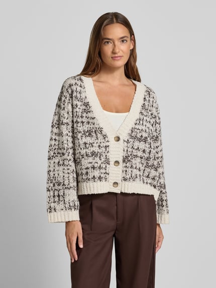 Selected Kurtka z dzianiny z mieszanki bawełny i wełny o kroju oversized z mieszanki wełny model ‘LINDSAY’ Złamany biały 4