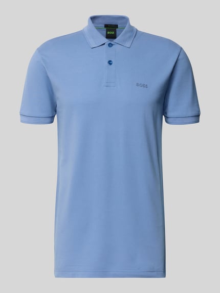 BOSS Green Regular Fit Poloshirt aus reiner Baumwolle Modell 'PIO' Blau 2