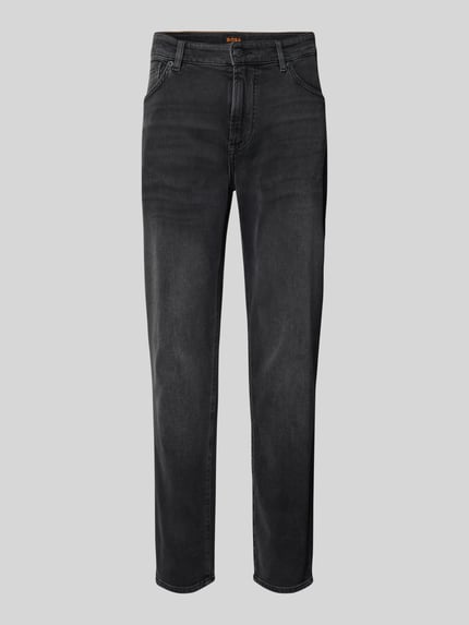 BOSS Orange Regular Fit Jeans mit Label-Patch Modell 'ONYX' Dunkelgrau 2