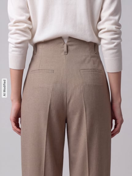 MAX&Co. barrel fit bandplooibroek met viscose, model 'BRUNO' Camel - 3