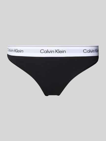 Calvin Klein Underwear String z mieszanki bawełny Czarny 1