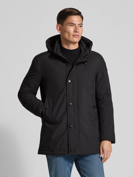 Blauer USA Daunenjacke mit Kapuze Modell 'CHESTER' Black 4