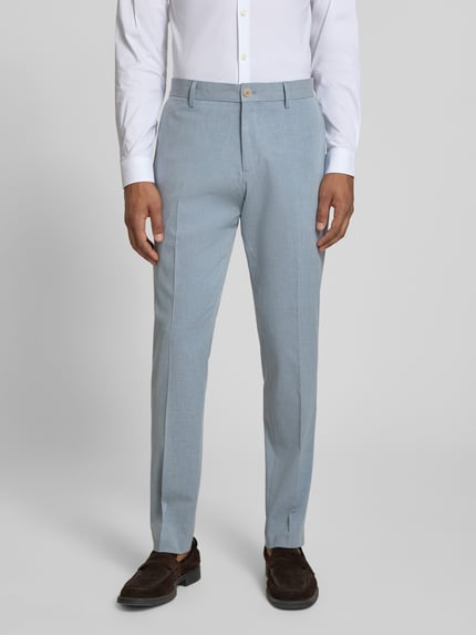 s.Oliver BLACK LABEL regular fit pantalon met katoen, viscose en linnen Lichtblauw - 4