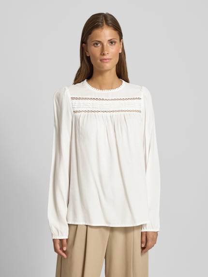 VERO MODA Regular Fit Langarmbluse aus reiner Viskose Modell 'DEBBIE' Weiss 4