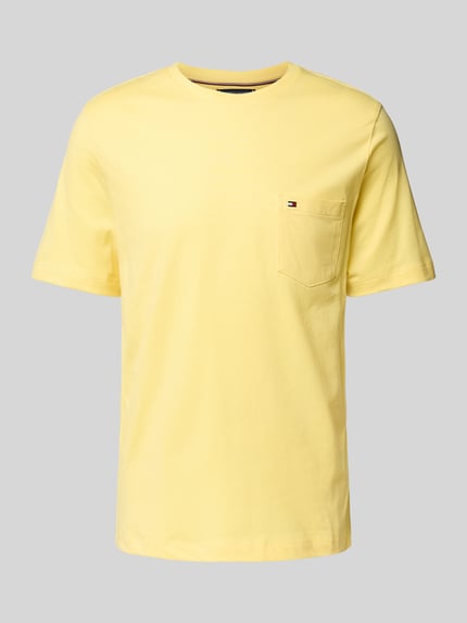 Tommy Hilfiger T-shirt o kroju regular fit z czystej bawełny Jasnożółty 2