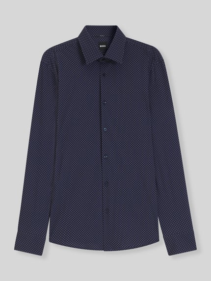 BOSS Slim Fit Businesshemd mit Allover-Muster Modell 'P-Hank-kent-C1-222' Marine 2