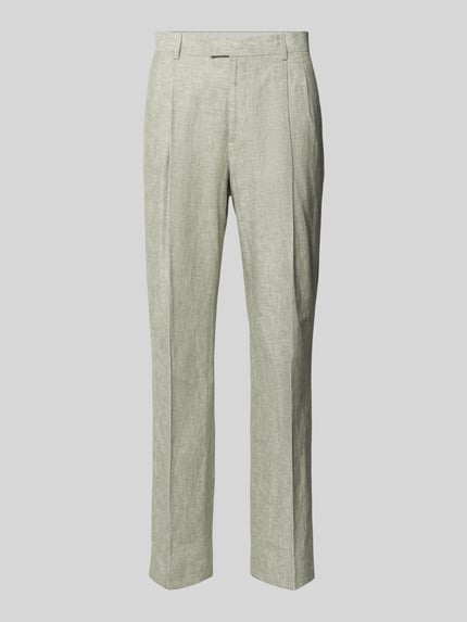 Spodnie garniturowe z mieszanki lnu z kantami Shop The Look MANNEQUINE