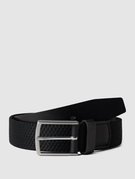 Produktfoto, Gürtel mit Dornschließe von Lloyd Men's Belts, schwarze Farbe, klassische Passform, Breite 124 cm bei Größe 110, strukturierte Oberfläche