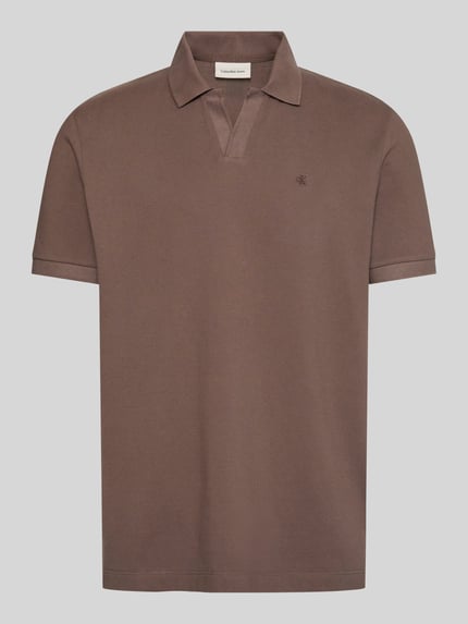 Calvin Klein Jeans Regular Fit Poloshirt aus reiner Baumwolle Schoko 2