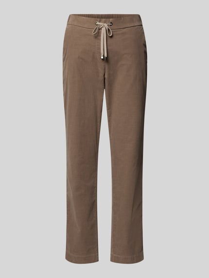 TONI Broek met verkorte pasvorm en elastische band, model 'sue' Taupe - 2