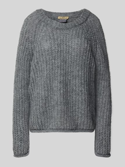 Smith and Soul Sweter z dzianiny o kroju relaxed fit z dodatkiem moheru Ciemnoszary 2