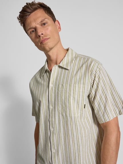 WOODBIRD Regular fit vrijetijdsoverhemd met borstzak Zand - 3
