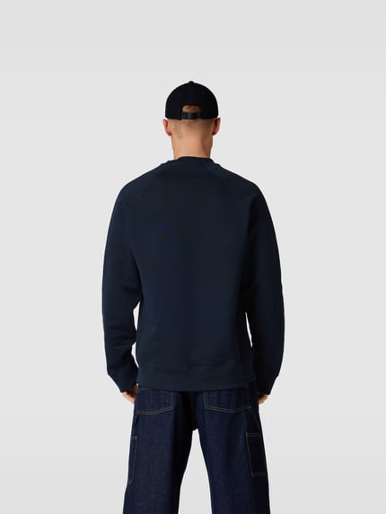WOOD WOOD Sweatshirt met labelprint Donkerblauw - 5