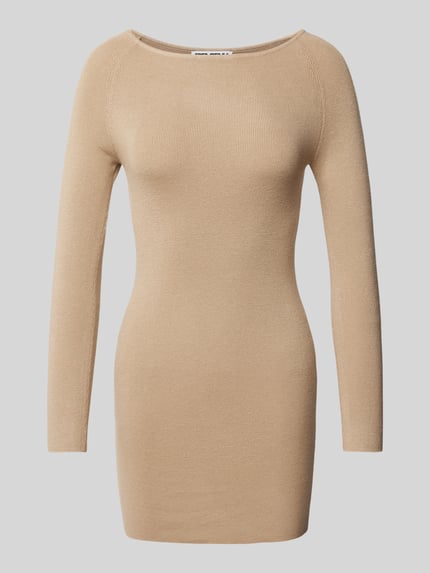 REVIEW Minikleid mit U-Boot-Ausschnitt Taupe 2