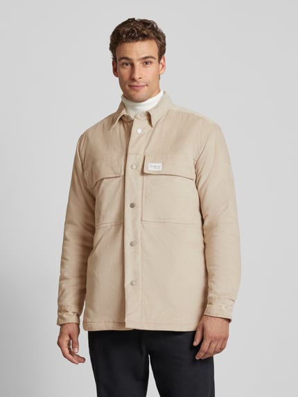 KnowledgeCotton Apparel Hemdjacke mit Brusttaschen Modell 'Corduroy' Hellgrau 4