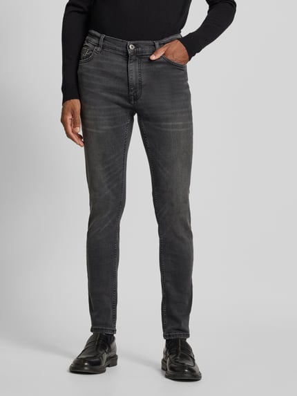 MANGO Super Skinny Fit Jeans im 5-Pocket-Design Modell 'Jude' Anthrazit 4