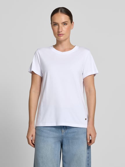 MOS MOSH Regular Fit T-Shirt mit Label-Emblem Modell 'Dala' Weiss 4