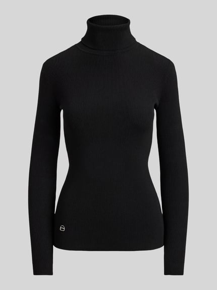 Lauren Ralph Lauren sweter z golfem o kroju slim fit z mieszanki bawełny i modalu Czarny 2