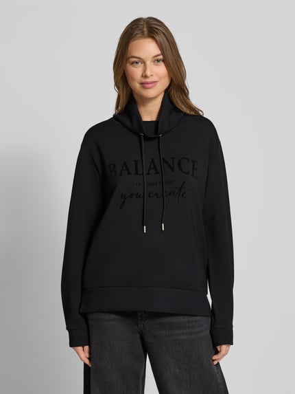 Christian Berg Woman Relaxed Fit Pullover mit Statement-Print Black 4