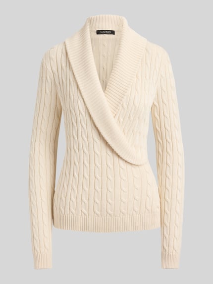 Lauren Ralph Lauren Regular fit pullover van mix van katoen en viscose Ecru - 2