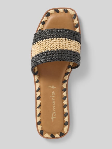 Tamaris Pantoletten mit Bast-Details Beige 3