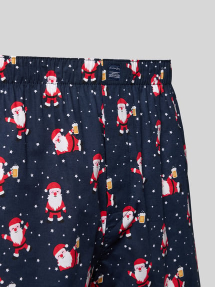 Christian Berg Men Boxershorts im Allover-Look mit elastischem Bund Dunkelblau 2