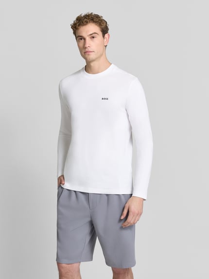 BOSS Green Longsleeve mit Logo-Schriftzug Weiss 4
