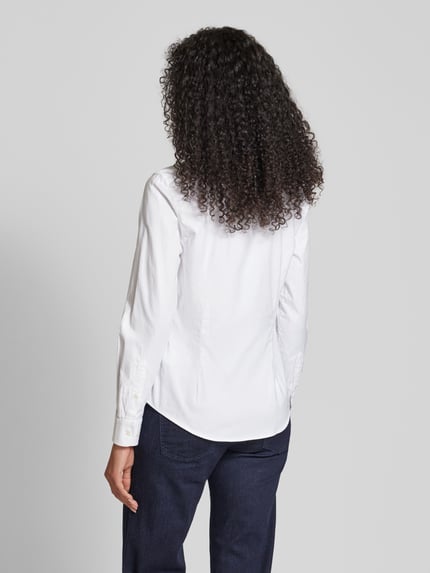GANT Slim fit overhemdblouse met labelstitching Wit - 5