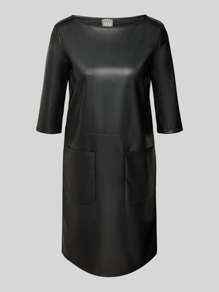 MM by Max Mara Smalle jurk in kunstleerlook Zwart - 2