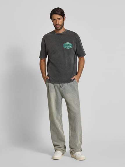 Don´t Waste Culture T-shirt met motiefprint, model 'Xandor' Antraciet - 1