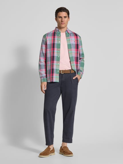 Tommy Hilfiger Regular Fit Freizeithemd aus Baumwoll-Leinen-Mix Rot 1